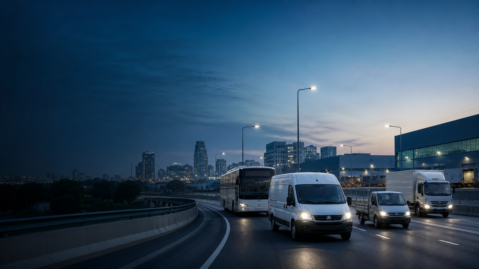 Commercial vehicles operating through a connected urban corridor